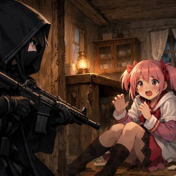 マギウスの翼に襲撃される鹿目まどか