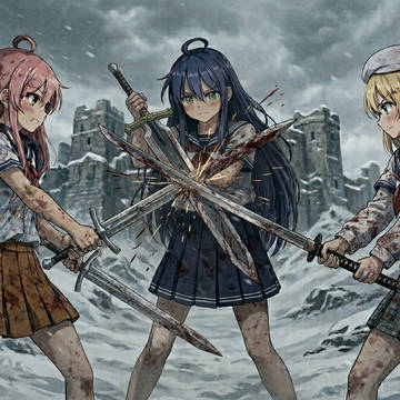 雪の降る日の3人の決闘