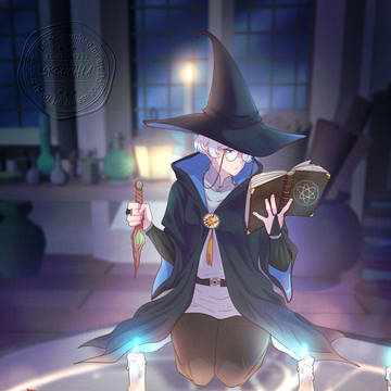 Halloween Witch and Werewolf