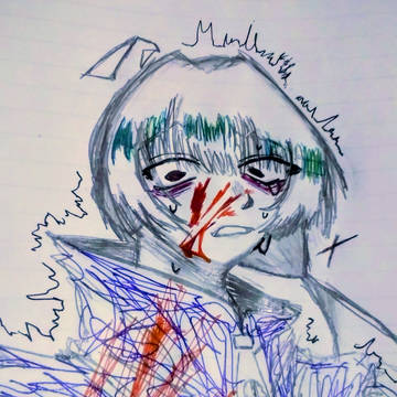 筆圧濃すぎて大変反射している落書き