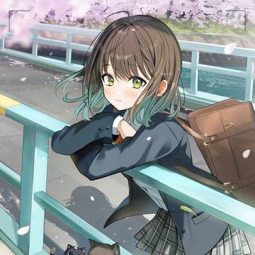 「橋の上で先輩と待ち合わせ🌸」