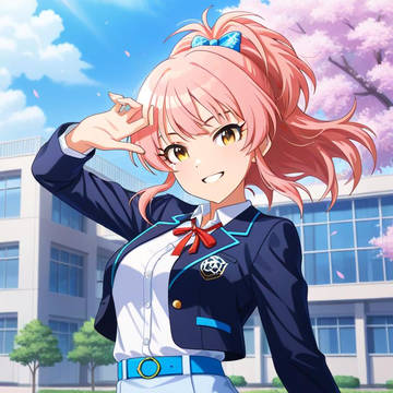 桜舞う制服姿のLiPPS