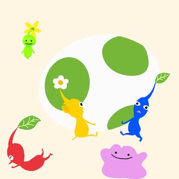 ぴヨシーのたまごを運ぶピクミンとメタモン