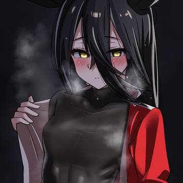 汗だく黒インナーカフェ