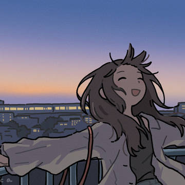 遠くの電車