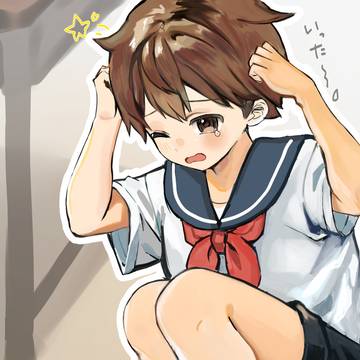頭打っちゃったドジっ子くん
