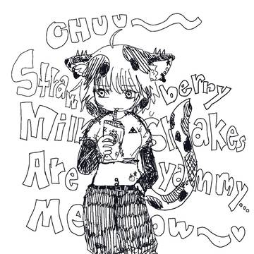 ストロベリーミルクシェイクはうまいニャ~♥️