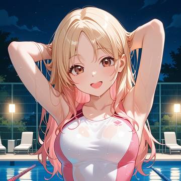 ピンク競泳水着5