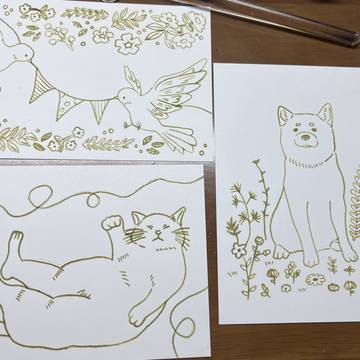 ガラスペンなぞりがき