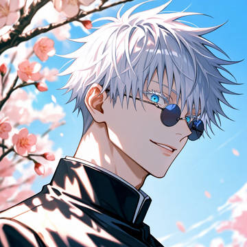 五条悟と桃の花