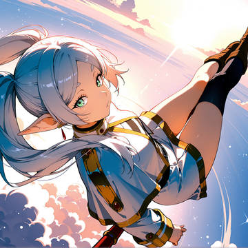 お空でヒンメルとタンデムするフリーレン
