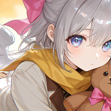 黃昏裡的銀髮與絨熊