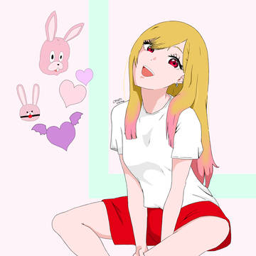Marin-chan just woke up.