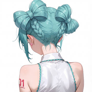 リボンのようなお団子ヘアの初音ミク