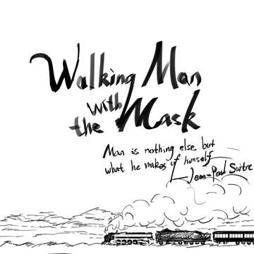 Walking man with the Mask