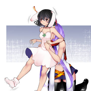 甘えるウサギ