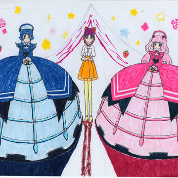 ドレス姿のヒカル、猫娘、マリア