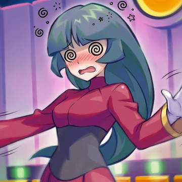 目を回すナツメとエリカ