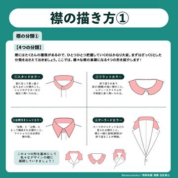 襟の描き方　基本の4パターン編