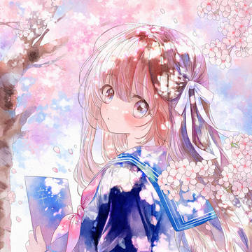 卒業の日の桜