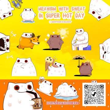 Meawbin with sweat in super hot