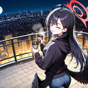 夜景とコーヒー