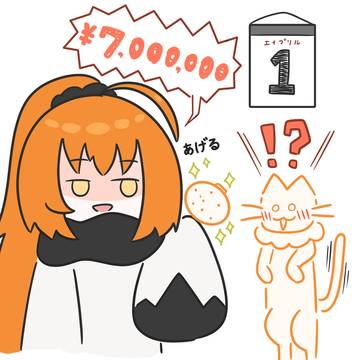 最高級のみかんをプレゼントする優しい飼い主。
