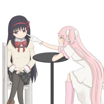 悪ほむと円環まどかさんの絵