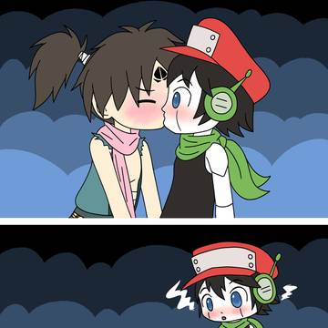 外壁でのキス