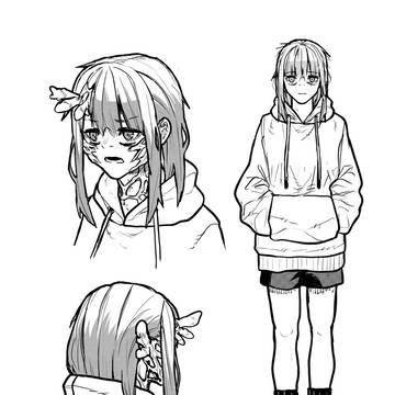 女の子（変なものが生えてる）のデザイン案