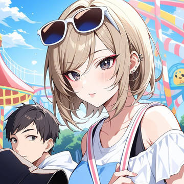 【TSF小説イメージイラスト】遊園地にて