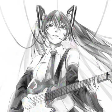 初音とギター