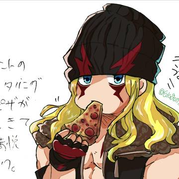うんまいピザにご満悦の様だぜ〜？
