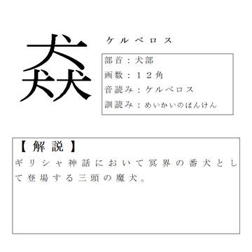 いろんな漢字