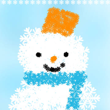 雪の結晶で雪だるまを書いてみた