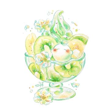 花咲くキウイパフェ