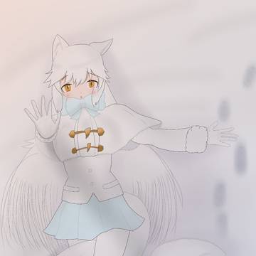 ホッキョクギツネちゃん合同に寄稿した絵です❄🦊