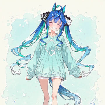 水遊びするツインターボ