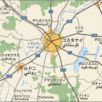 コスタナイと周辺地図