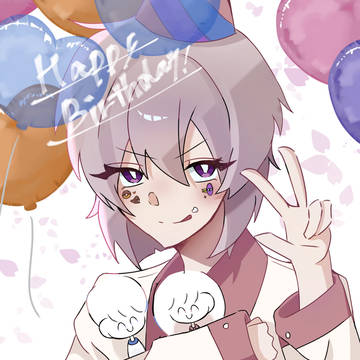 わたしちゃん誕生日イラスト