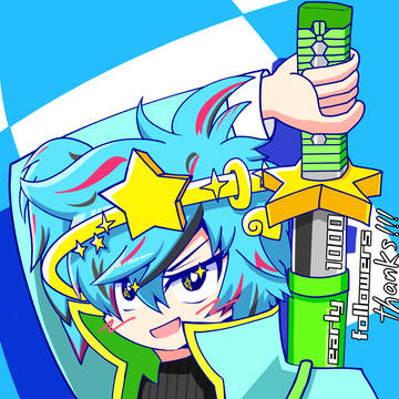Twitter1000フォロワー、フライング感謝絵