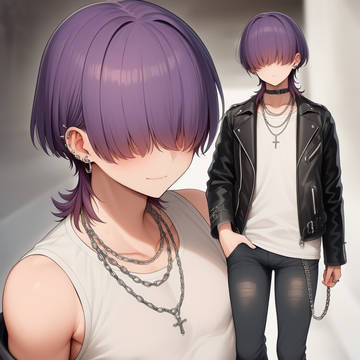 紫ウルフくん（私服）