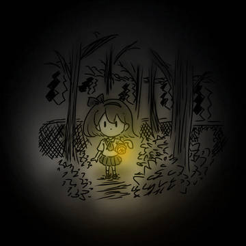 懐中電灯が照らす先