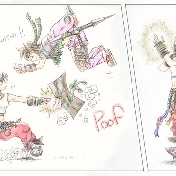 漫画風 Tifa vs Yuffie
