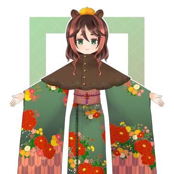 抹茶のモンブランモチーフたぬきちゃん