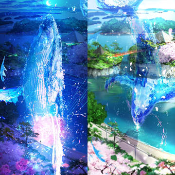桜舞上がる夜　桜舞い降りる昼