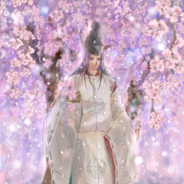 桜の下にて