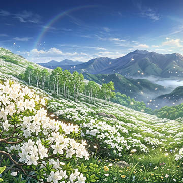 高原に咲くシロヤシオ
