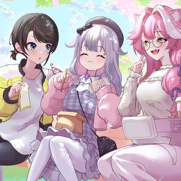 葉桜の下で🌸🍃