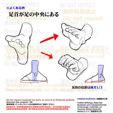 個人メモ:足首の位置と骨の形